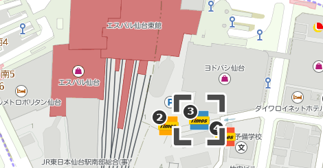 タイムズヨドバシ仙台P3駐車場の地図